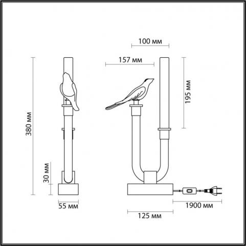 Настольный светильник Odeon Light Lark 5431/2TL