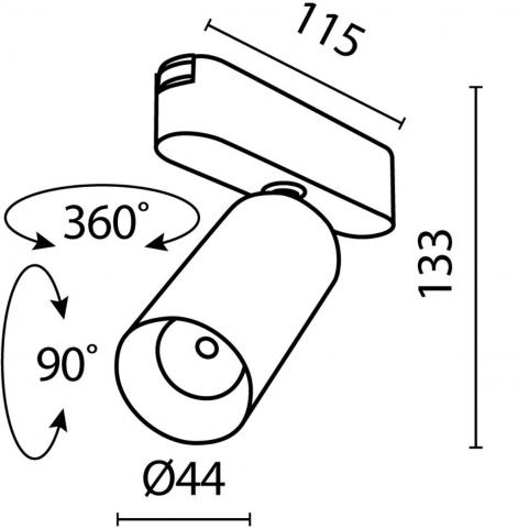 Трековый светильник Maytoni Focus LED Radity 4000K TR103-1-12W4K-M-B