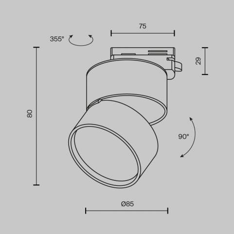 Трековый светильник Maytoni 3000K Onda TR007-1-12W3K-B-1