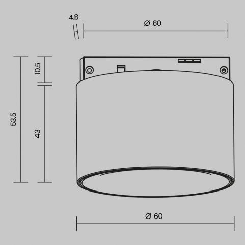 Трековый светильник Maytoni Technical Levity 3000К Alfa S TR188-1-5W3K-M-B