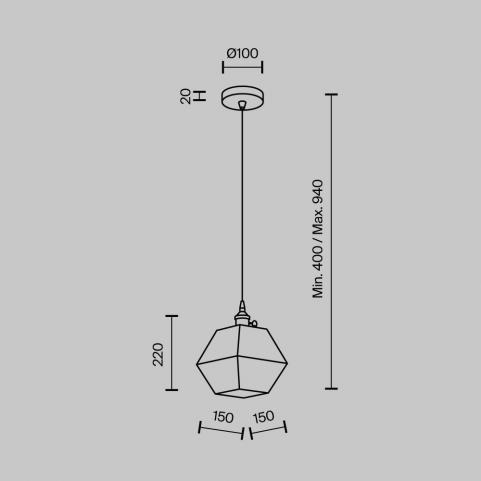 Подвесной светильник Modestyle  MS.154.150 BS